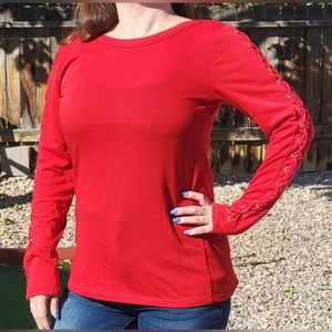 Red Long Sleeve Shirt (M) by By Design